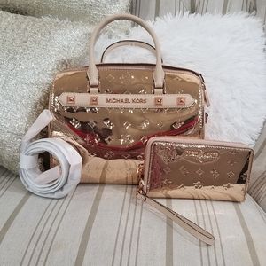 Michael kors Kara Duffle Satchel and wallet set